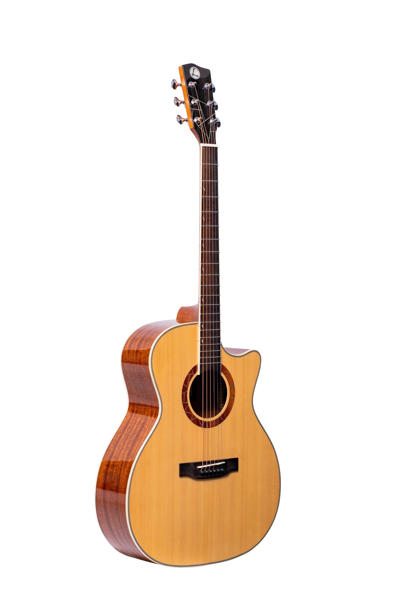 LUXARS WY-530SS acoustic guitar, front three-quarter view
